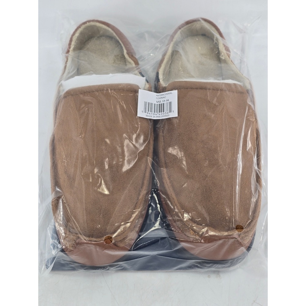 Isotoner Memory Foam Slippers Mens XXL 13-14 Cognac Brown A97099COGXXL - New